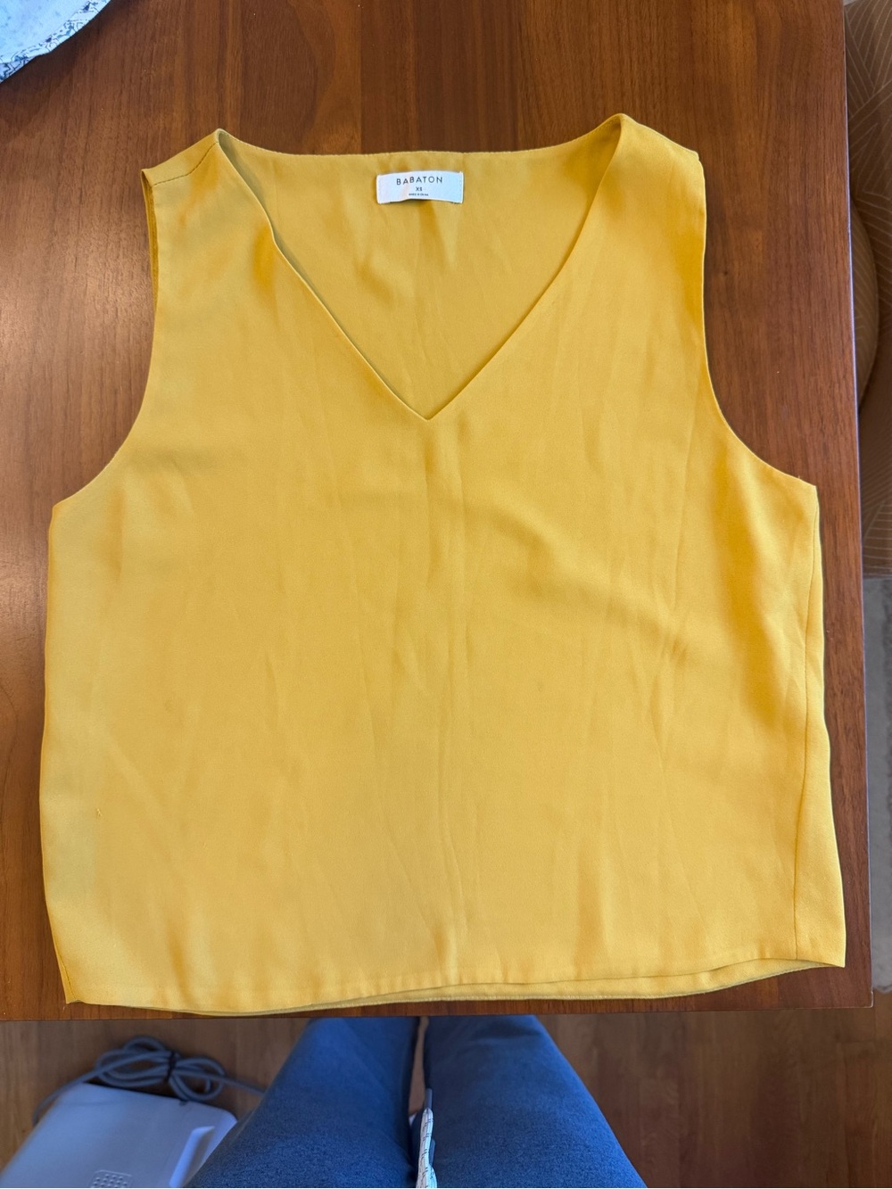 Babaton Mustard Inscribe Tank XS